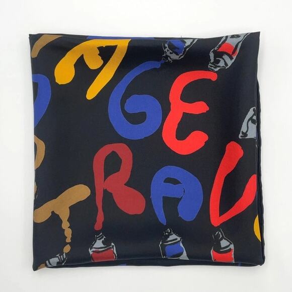 Louis Vuitton 33” Silk Scarf Paint Pattern Black W/Box LV Paint Tube Scarf - Picture 10 of 16